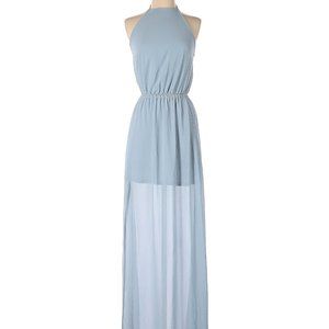 Heather Halter Maxi Dress - Sky Blue